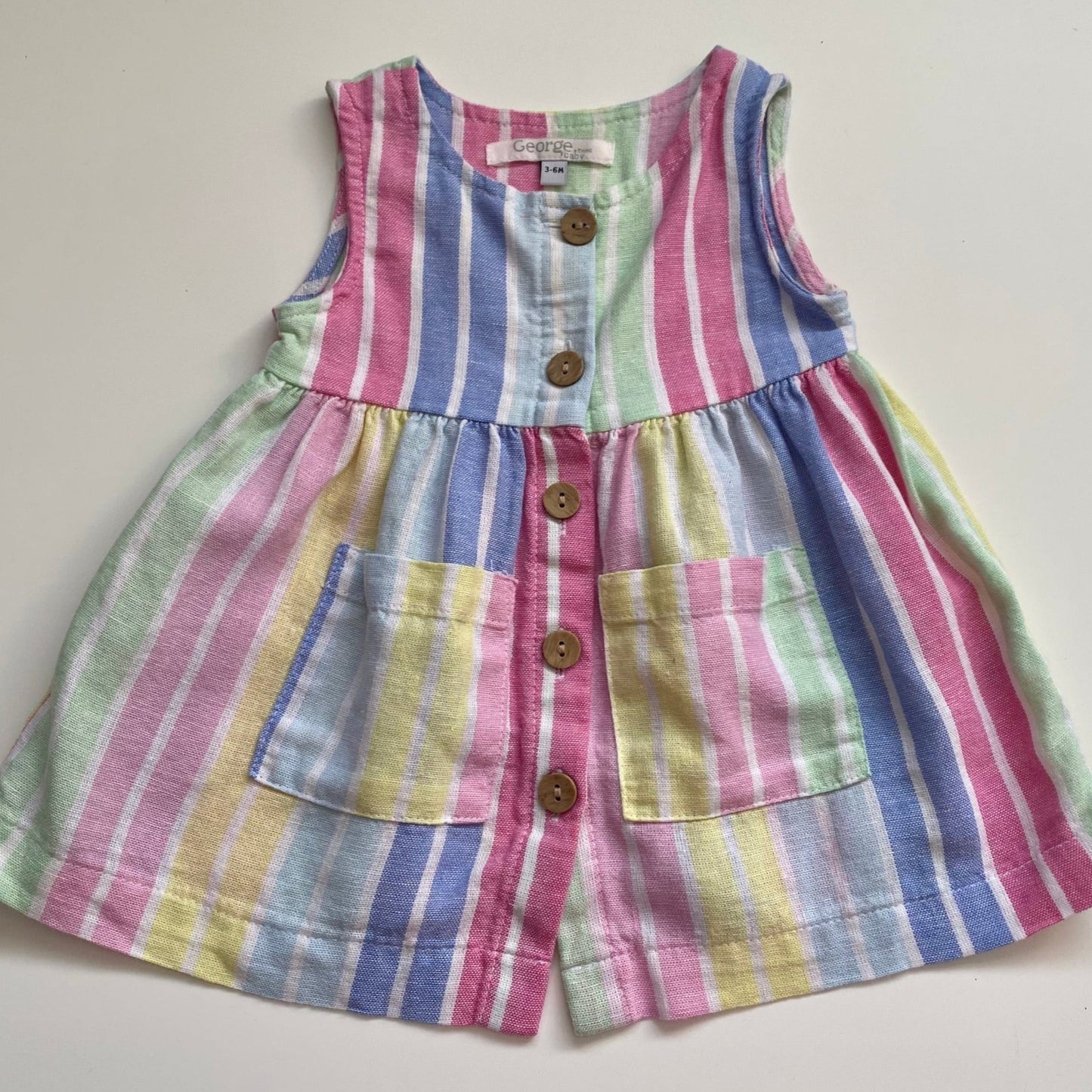 Robe en lin George | 3-6 mois