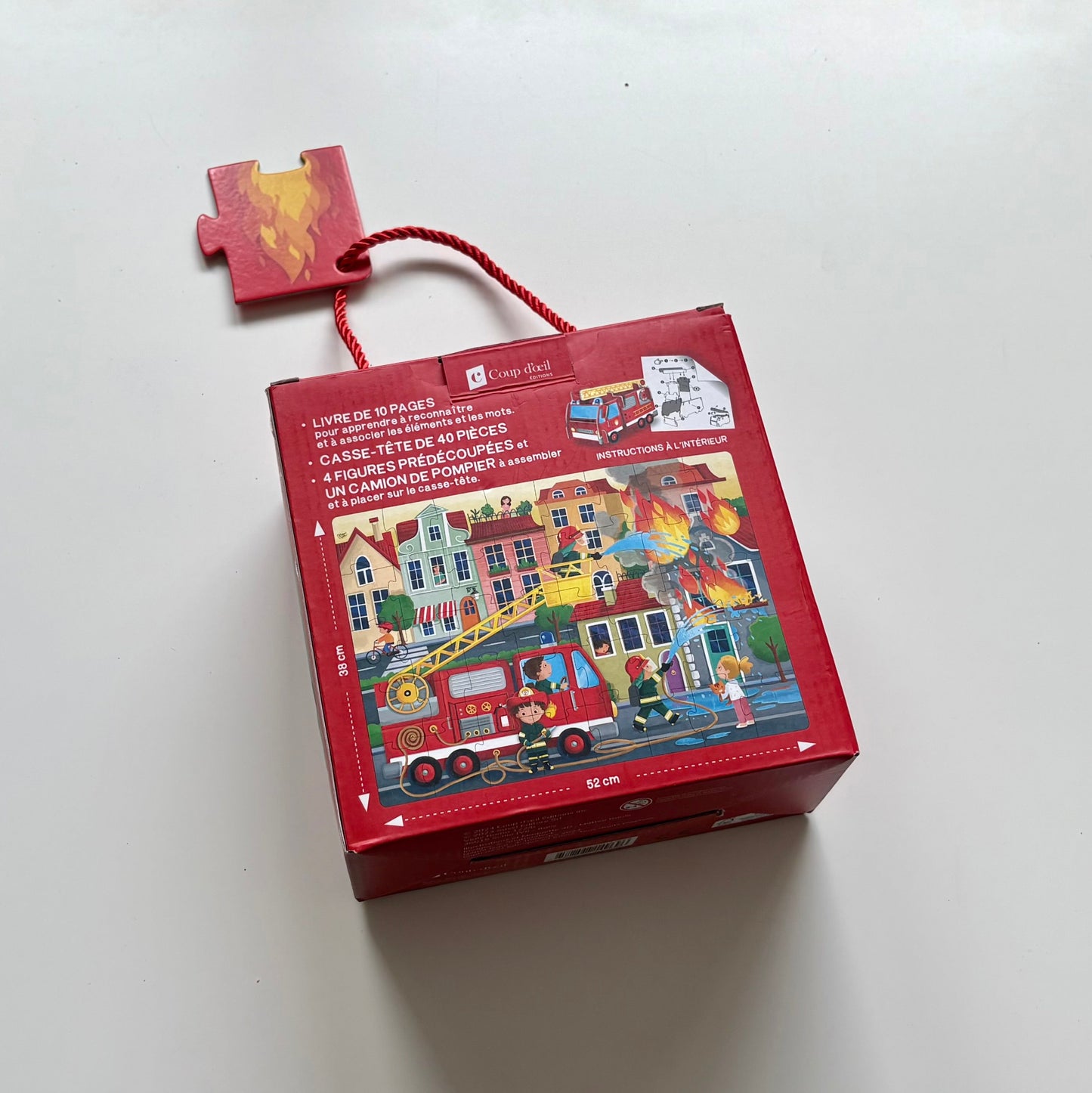 Casse-tête & livre cartonné : Les pompiers (40 morceaux)