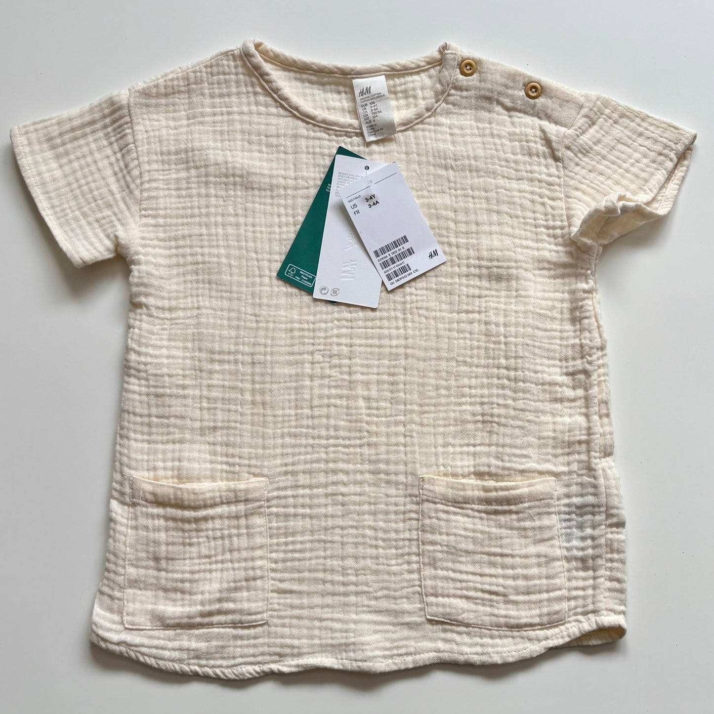 T-Shirt en mousseline de coton H&M | 3-4 ans (NEUF)