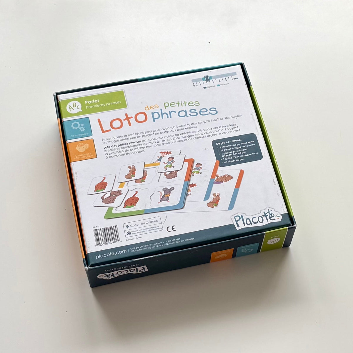 Jeu Placote - Loto des petites phrases (1 1/2 ans +)