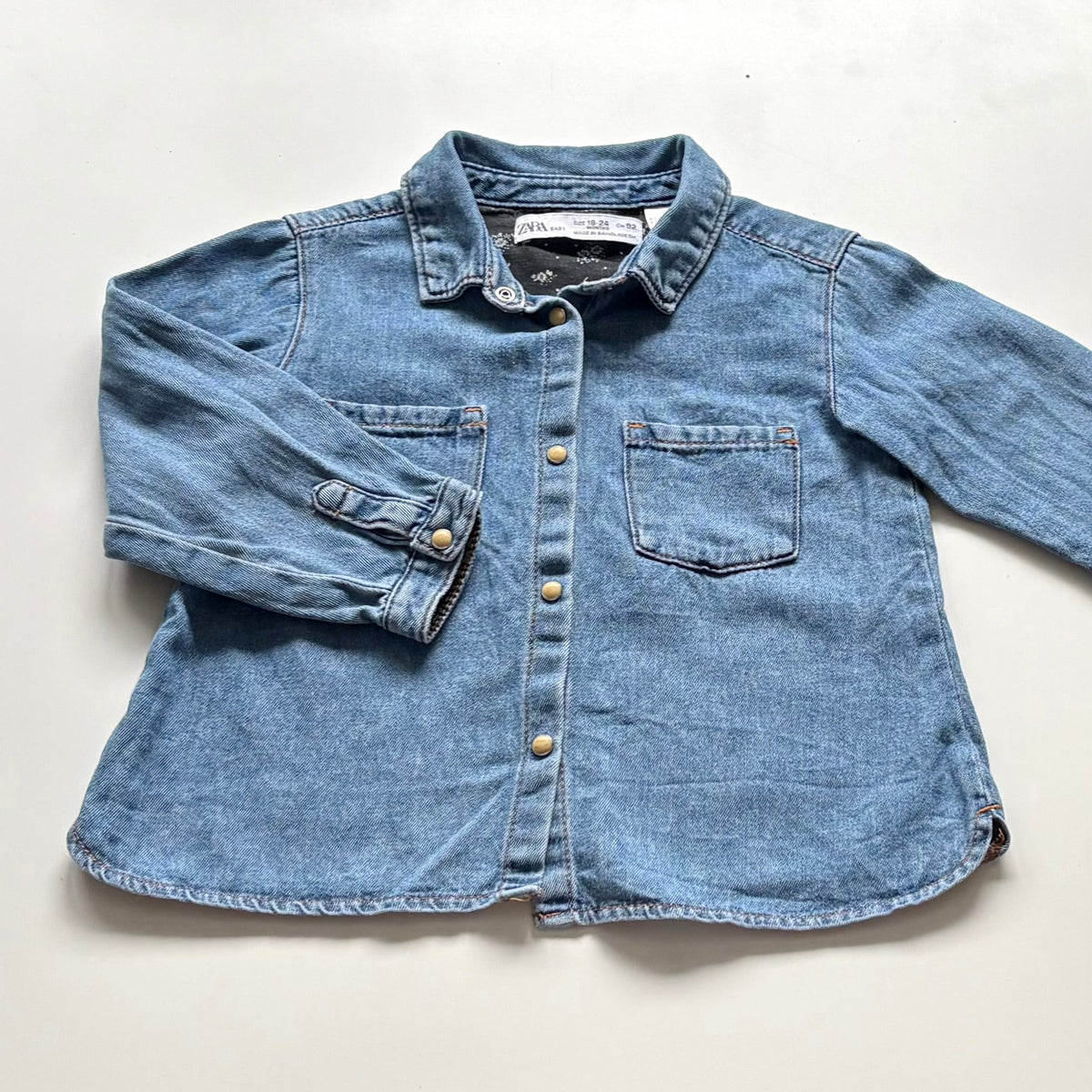 Blouse en denim Zara | 18-24 mois