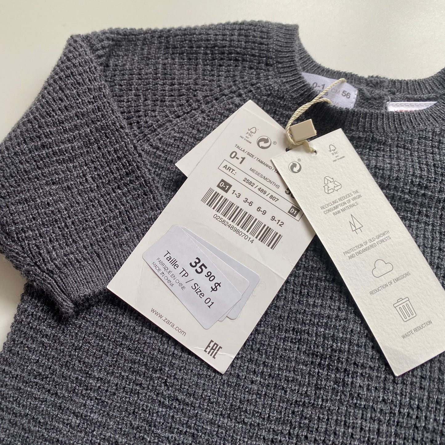 Pull en maille Zara Nouveau-né (NEUF)