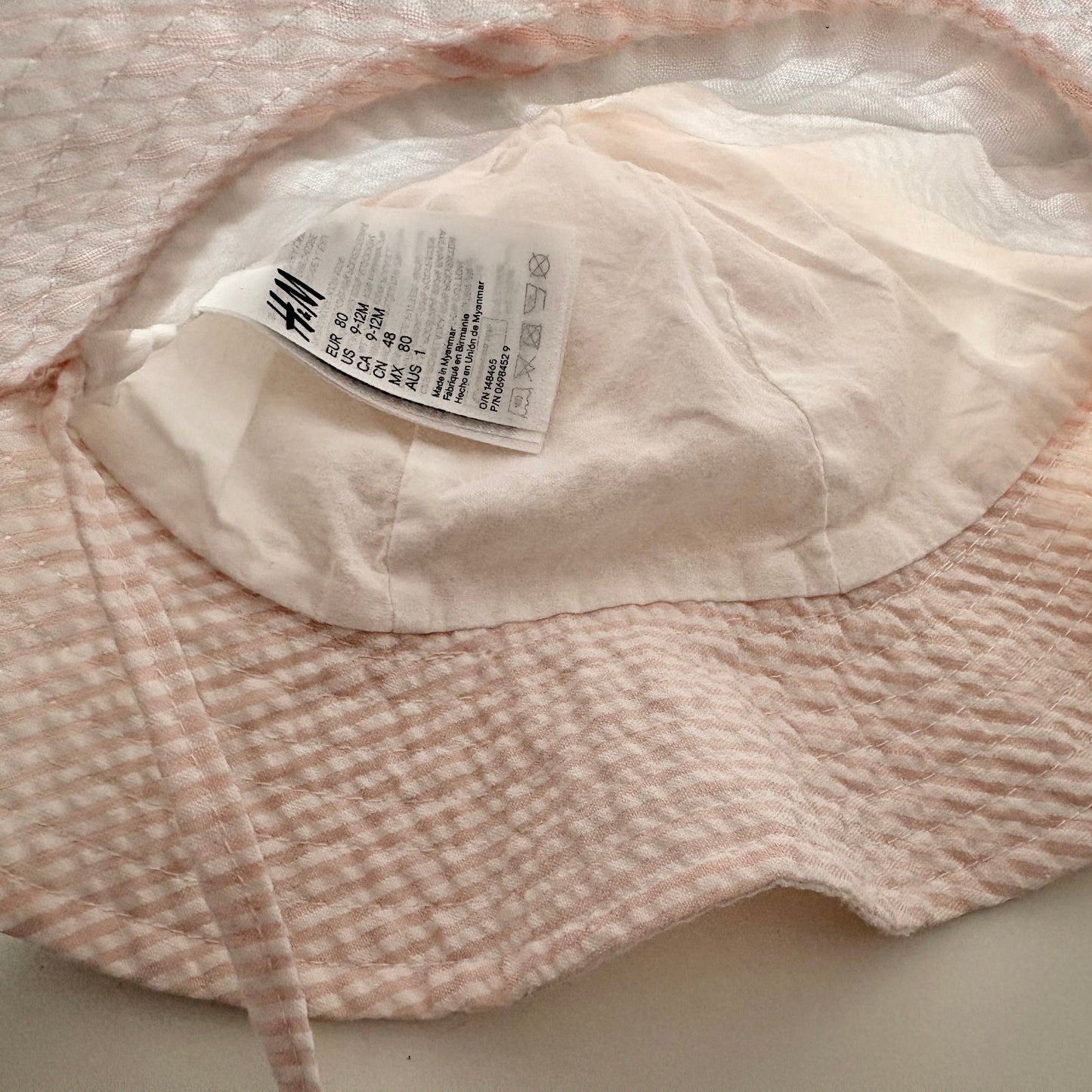 Chapeau H&M | 9-12 mois (ligné rose pâle)
