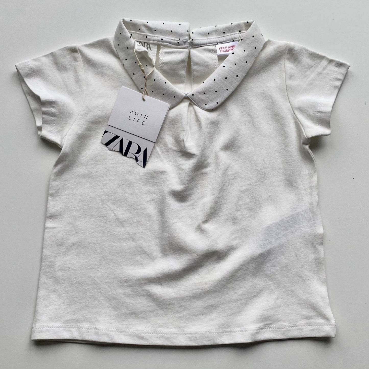 T-Shirt col Claudine Zara 12-18 mois (NEUF)