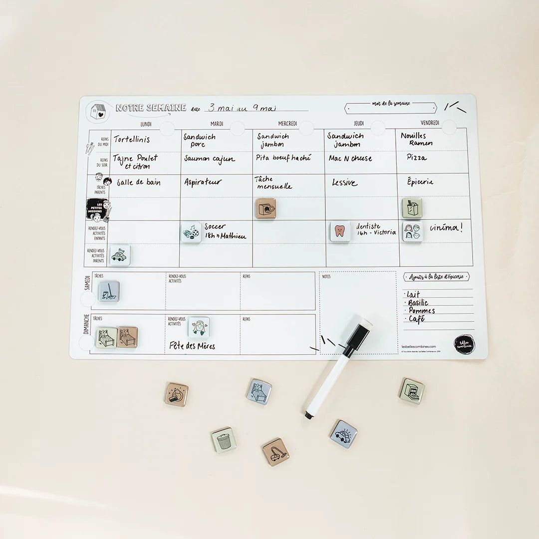 Les belles combines - Le planificateur familial hebdomadaire