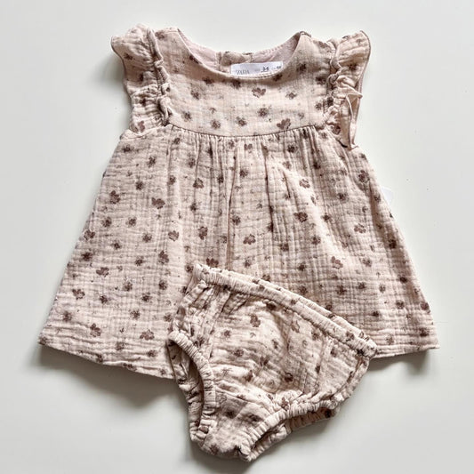 Robe en mousseline de coton Zara | 3-6 mois