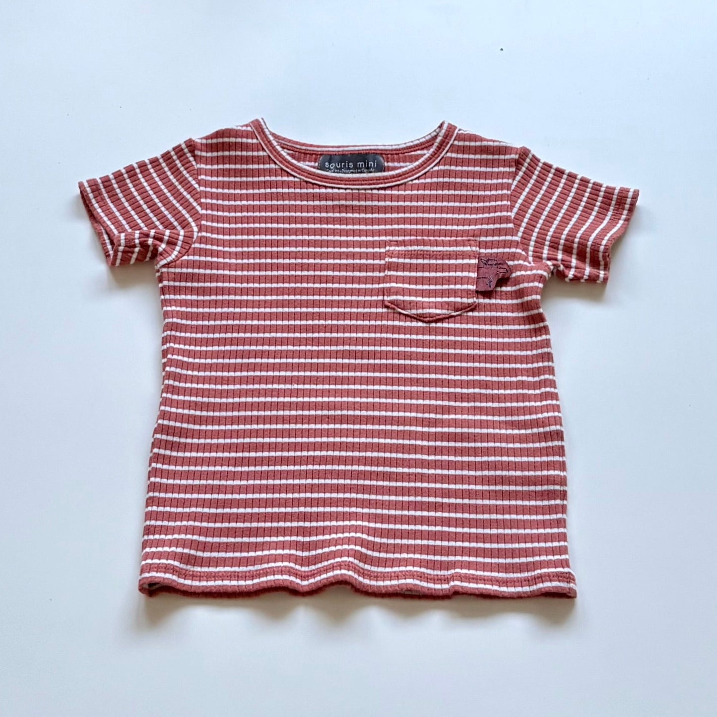 T-Shirt côtelé Souris Mini | 6-9 mois (fait grand)