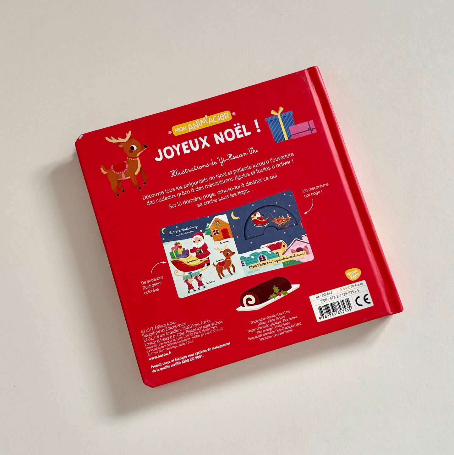 Livre cartonné - Mon animagier : Joyeux Noël (Auzou)