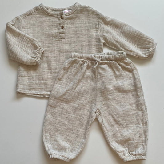 Ensemble en lin Zara | 3-6 mois (fait grand)