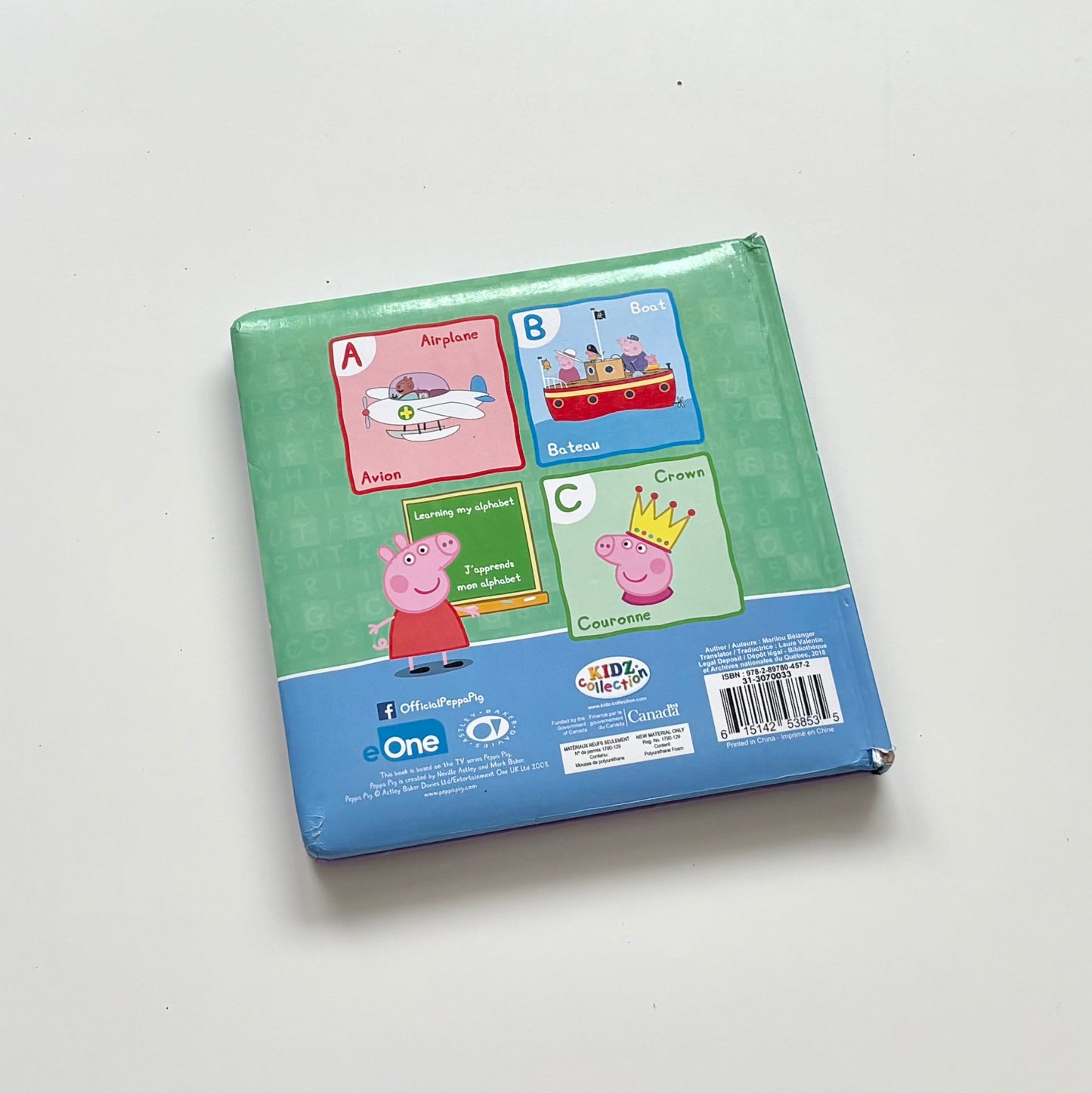 Livre cartonné - Peppa Pig : J'apprends mon alphabet (français/anglais)